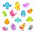Premium Vector | Cute cartoon birds set