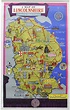 Poster, 'Map Of Lincolnshire' By M Simms, D/R Size