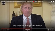 Boris Johnson gives special thanks to Portuguese nurse Luís who stood ...