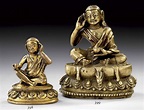 STATUETTE DE MILAREPA EN BRONZE , TIBET, DEBUT DU XVIEME SIECLE ...