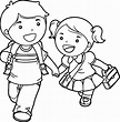 Little Boy And Girl Coloring Pages at GetColorings.com | Free printable ...