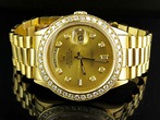 18K Mens Yellow Gold Rolex Presidential Day-Date 36MM Diamond Watch 3.5 ...