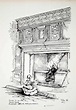 1857 Lithograph Ada Hudson Art Fireplace Farmhouse Hucknall-Torkard En