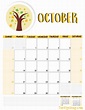 Free October Calendar Printable Page - Thrifty Jinxy