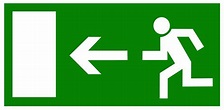 Rettungszeichen Symbolschild Fluchtweg/Notausgang links DIN ...