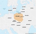 Poland on world map: surrounding countries and location on Europe map