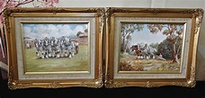 Lot - A Pair of Alf Harris Original Oils in Victorian Style Frames