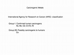 Carcinogenic Metals International Agency for Research on Cancer (IARC ...