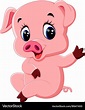 Cute pig cartoon posing Royalty Free Vector Image