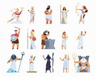 Dioses griegos de dibujos animados miembros del panteón divino de ...