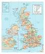 Grande mapa político y administrativo del Reino Unido con carreteras ...