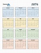 Free 1876 Calendars in PDF, Word, Excel