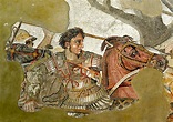Alexander fighting Persian king Darius III, from Alexander Mosaic of ...