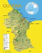 Large detailed travel map of Guyana | Guyana | South America | Mapsland ...