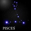 Pisces Zodiac Sign with Beautiful Bright Stars on the Background of ...