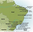 Brasil beach mapa - Mapa de playas de Brasil (América del Sur - América)