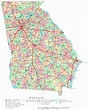 Large administrative map of Georgia state with roads, highways and ...