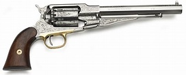Revolver à Poudre Noire Pietta REMINGTON 1858 ''Nickelé Gravé'' cal.44 ...