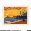 Santa Monica, California Postcard | Zazzle.com | California postcard ...