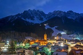 The italian village of San Candido, Bolzano in Trentino-South Tyrol ...