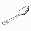 Drawing of a spoon, illustration, vector on white background. 17205720 ...