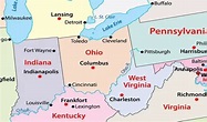 Mapa de Ohio - EUA Destinos