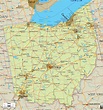 Physical Map of Ohio State, USA - Ezilon Maps