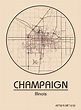 Karte / Map ~ Champaign, Illinois - Vereinigte Staaten von Amerika ...