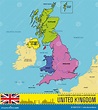 Political Map of United Kingdom with Regions and Their Capitals Stock ...