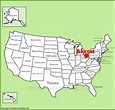 Akron location on the U.S. Map