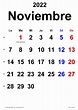 Calendario noviembre 2022 en Word, Excel y PDF - Calendarpedia