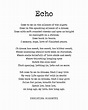 Echo - Christina Rossetti Poem - Literature - Typewriter Print 2 ...