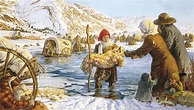 El grupo de Martin cruzando el Rio Sweetwater | Pioneros mormones, La ...