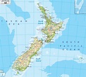Physical Map of New Zealand - Ezilon Maps