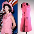 Jackie Kennedy wears a hot pink silk shantung sleeveless suit designed ...