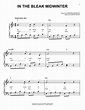 In The Bleak Midwinter Sheet Music | Christina Rossetti | Very Easy Piano