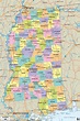Detailed Political Map of Mississippi - Ezilon Maps