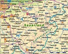 Landkaart Sauerland Duitsland - kaart