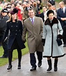 Princess Anne and Son Peter Phillips and Daughter-in-Law Autumn Phillips at Christmas Day ...