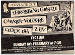 Throbbing Gristle, Cabaret Voltaire, Z’EV – The Lyceum Ballroom, London. Sunday 8th February 1981.