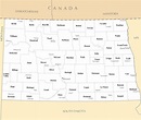 Map Of North Dakota With Cities And Towns - Island Maps