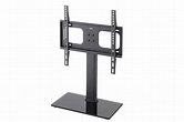 Universal Black Glass Replacement Tabletop Pedestal TV Stand