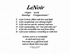Meaning of LeNoir - LindseyBoo