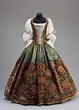 Dress: ca. mid 17th | 17th century fashion, Historical dresses, Historical fashion