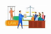 Premium Vector | Jury trial process cartoon vector illustration