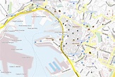 Hafen Genua-Stadtplan mit Luftaufnahme und Unterkünften von Genua
