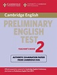 Cambridge Preliminary English Test 2 Teacher's Book : Examination ...