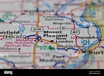 Mount Pleasant Iowa USA Shown on a Geography map or road map Stock ...