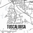 Tuscaloosa Alabama Map Printable Tuscaloosa City Map Art - Etsy