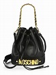 Moschino Mini Leather Bucket Bag in Black | Lyst